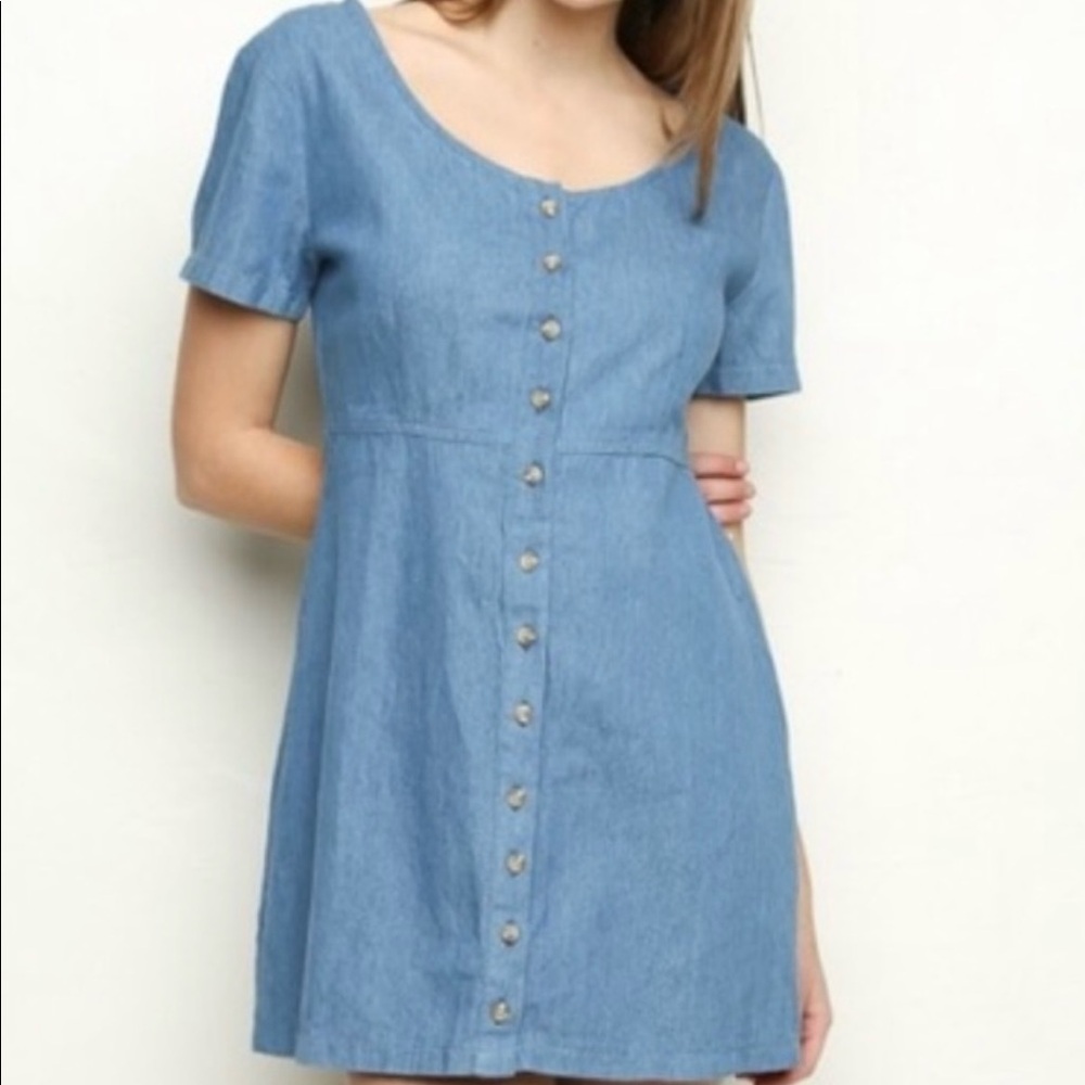 Brandy Melville Renee Button-down Denim Dress Light Blue